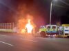 TRAGEDIA EN LA C1 Camioneta chocó contra baranda y se incenció: 4 muertos